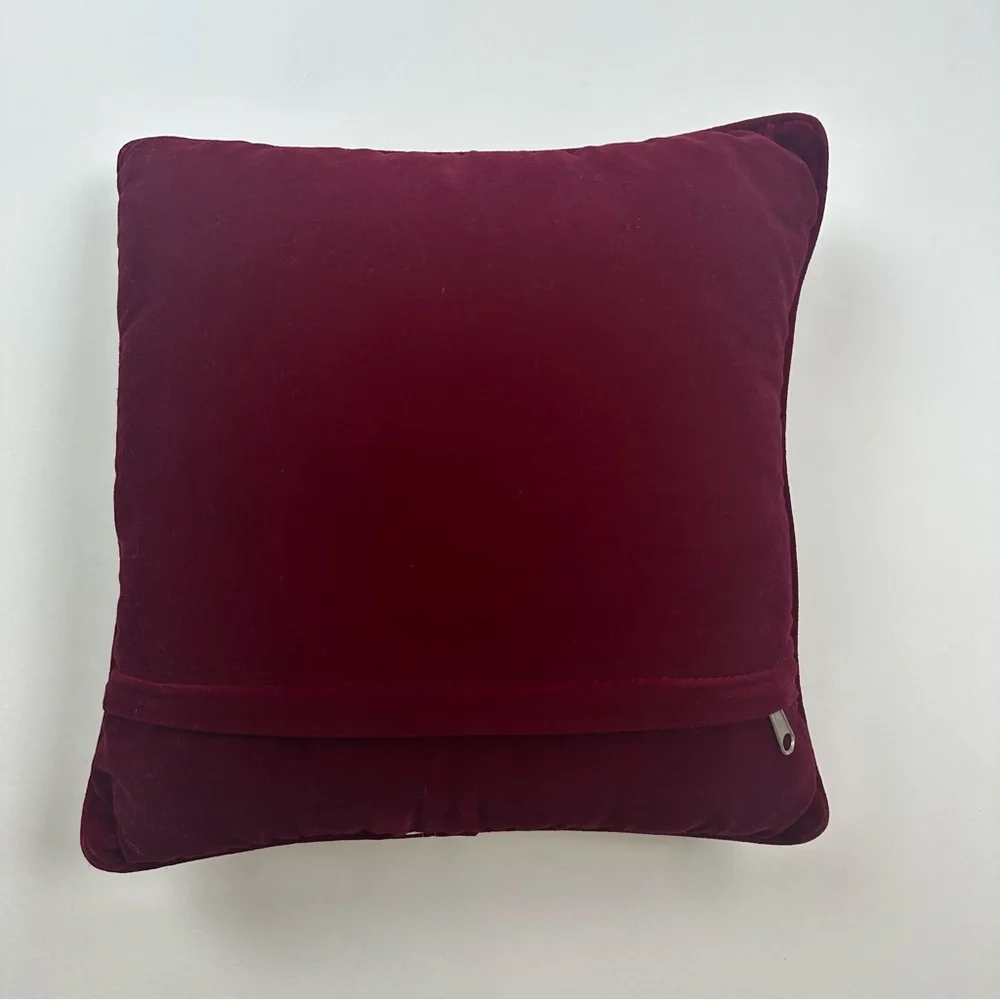 Christmas Santa Claus Needlepoint Accent Pillow 12 x 12 inches